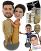 Custom Bobblehead Gorgeous Indian Couple In Classy Indian Outfit - Wedding & Couples Couple Personalized Bobblehead & Cake Topper