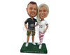 Custom Bobblehead Smart Couple Wearing Casual Sport Clothes - Wedding & Couples Couple Personalized Bobblehead & Cake Topper