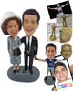 Custom Bobblehead Gorgeous Couple Dressed For The Perfect Evening - Wedding & Couples Bride & Groom Personalized Bobblehead & Cake Topper