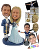 Custom Bobblehead Fancy Couple Dresser For The Moment - Wedding & Couples Couple Personalized Bobblehead & Cake Topper
