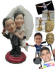 Custom Bobblehead Groom Carrying Bride Wedding Couple In Bridal Attire - Wedding & Couples Bride & Groom Personalized Bobblehead & Cake Topper