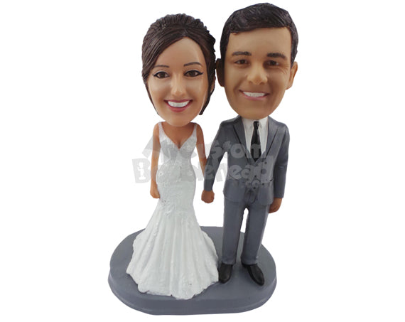 Custom Bobblehead Beautiful Couple Holding Hands - Wedding & Couples C ...