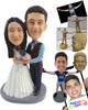 Custom Bobblehead Woman Dressed Perfectly And Man Wearing Formal Clothes - Wedding & Couples Couple Personalized Bobblehead & Cake Topper