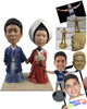 Custom Bobblehead Traditional Chinese Wedding Couple Wearing Classic Chinese Wedding Attair - Wedding & Couples Bride & Groom Personalized Bobblehead & Cake Topper