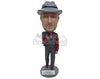 Custom Bobblehead The Groom Dressed As A Handsome Cowboy - Wedding & Couples Grooms Personalized Bobblehead & Cake Topper