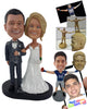 Custom Bobblehead About To Marry Couple Dressed Accordingly To Their Event - Wedding & Couples Bride & Groom Personalized Bobblehead & Cake Topper