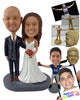 Custom Bobblehead Officer With His Wife Who Just Married - Wedding & Couples Couple Personalized Bobblehead & Cake Topper