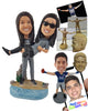 Custom Bobblehead Woman Picking up Her Wife Or Girlfriend On The Beach - Wedding & Couples Same Sex Personalized Bobblehead & Cake Topper