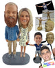 Custom Bobblehead Normal Couple Wearing Casual Clothes - Wedding & Couples Couple Personalized Bobblehead & Cake Topper