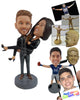 Custom Bobblehead Smart Man Holding Woman Onto His Hands - Wedding & Couples Couple Personalized Bobblehead & Cake Topper