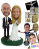 Custom Bobblehead Couple Dressed Beautifully In Their Tacky Outfits - Wedding & Couples Couple Personalized Bobblehead & Cake Topper