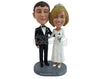Custom Bobblehead Elegant and refined just married couple in a gorgeous dress and suit - Wedding & Couples Bride & Groom Personalized Bobblehead & Action Figure
