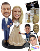Custom Bobblehead Dream like couple wearing outstanding princess dress and elegant male suit - Wedding & Couples Bride & Groom Personalized Bobblehead & Action Figure