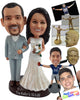 Custom Bobblehead Happy elegant couple ready to say the words - Wedding & Couples Bride & Groom Personalized Bobblehead & Action Figure