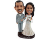 Custom Bobblehead Happy elegant couple ready to say the words - Wedding & Couples Bride & Groom Personalized Bobblehead & Action Figure