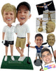 Custom Bobblehead Happy Golfer couple spending playtime together - Wedding & Couples Couple Personalized Bobblehead & Action Figure