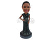 Custom Bobblehead Stunning looking women wearing a dazzling dress with a necklace on - Wedding & Couples Bridesmaids Personalized Bobblehead & Action Figure