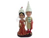 Custom Bobblehead Very traditional couple wearing their country's beautiful garments  - Wedding & Couples Couple Personalized Bobblehead & Action Figure
