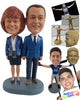 Custom Bobblehead Business couple holding hands wearing stylish formal attire - Wedding & Couples Couple Personalized Bobblehead & Action Figure