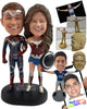 Custom Bobblehead Super powerfull looking couple ready to defend the world from villains - Wedding & Couples Couple Personalized Bobblehead & Action Figure