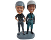 Custom Bobblehead Rock climbers female couple ready all geared-up - Wedding & Couples Couple Personalized Bobblehead & Action Figure