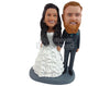 Custom Bobblehead Dashing couple wearing a gorgeous dress holding hands - Wedding & Couples Bride & Groom Personalized Bobblehead & Action Figure