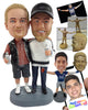Custom Bobblehead Buddies having a beer watching a hockey game - Wedding & Couples Same Sex Personalized Bobblehead & Action Figure