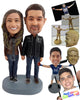 Custom Bobblehead Rocking cool couple wearing nice jackets and nice shoes - Wedding & Couples Couple Personalized Bobblehead & Action Figure