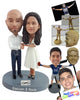 Custom Bobblehead Handsome couple holding hand showing their love to eachother  - Wedding & Couples Bride & Groom Personalized Bobblehead & Action Figure