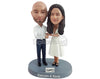 Custom Bobblehead Handsome couple holding hand showing their love to eachother  - Wedding & Couples Bride & Groom Personalized Bobblehead & Action Figure