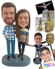 Custom Bobblehead Nice Couple wearing trendy outfit and nice boots - Wedding & Couples Couple Personalized Bobblehead & Action Figure