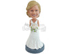 Custom Bobblehead Gorgeous looking bride wearing a swell dress and holding a bouquett - Wedding & Couples Brides Personalized Bobblehead & Action Figure