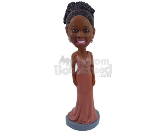 Custom Bobblehead Fine looking bridesmaid wearing nice dress for the occasion - Wedding & Couples Bridesmaids Personalized Bobblehead & Action Figure