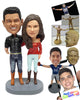 Custom Bobblehead Cowboy looking couple wearing nice shirts and cool long boots - Wedding & Couples Couple Personalized Bobblehead & Action Figure