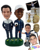 Custom Bobblehead Extravagant looking couple facing eachother with colorful shirts - Wedding & Couples Couple Personalized Bobblehead & Action Figure