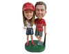 Custom Bobblehead Number one baseball fans with baseball in one hand the baseball bat on the other - Wedding & Couples Couple Personalized Bobblehead & Action Figure