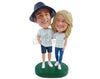 Custom Bobblehead Baseball fans wearing the teams jerseys  with shorts and pants - Wedding & Couples Couple Personalized Bobblehead & Action Figure