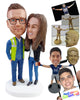 Custom Bobblehead Laborous working couple wearing security vest and nice office outfit - Wedding & Couples Couple Personalized Bobblehead & Action Figure