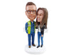 Custom Bobblehead Laborous working couple wearing security vest and nice office outfit - Wedding & Couples Couple Personalized Bobblehead & Action Figure