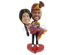 Custom Bobblehead Customary couple wearng traditional wedding clothes - Wedding & Couples Bride & Groom Personalized Bobblehead & Action Figure