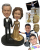 Custom Bobblehead Excessively elegant couple ready for their gold anniversary party wearing gorgeous clothe - Wedding & Couples Bride & Groom Personalized Bobblehead & Action Figure