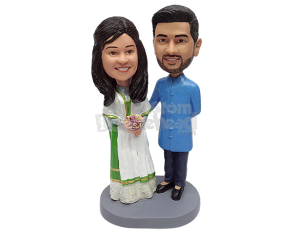 Custom Bobblehead Important desisive traditional couple ready to say their words to eachother - Wedding & Couples Bride & Groom Personalized Bobblehead & Action Figure