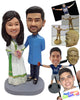 Custom Bobblehead Important desisive traditional couple ready to say their words to eachother - Wedding & Couples Bride & Groom Personalized Bobblehead & Action Figure