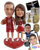 Custom Bobblehead Basketball player holdng the ball and cheerleader couple ready for their homecoming game - Wedding & Couples Couple Personalized Bobblehead & Action Figure
