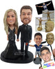 Custom Bobblehead Elengant couple ready for a nightout on beautiful dress and suit - Wedding & Couples Couple Personalized Bobblehead & Action Figure