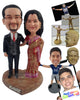 Custom Bobblehead Loving couple wearing beautiful traditional sari and suit - Wedding & Couples Bride & Groom Personalized Bobblehead & Action Figure
