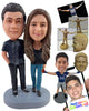Custom Bobblehead Young gorgeous couple wearing t-shirts and pants having a nice day - Wedding & Couples Couple Personalized Bobblehead & Action Figure