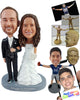 Custom Bobblehead Wedding couple on their big day wearing nice outfit and really cool shoes - Wedding & Couples Couple Personalized Bobblehead & Action Figure