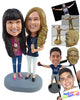 Custom Bobblehead Best Frends having icecream together wearing casual nice clothe - Wedding & Couples Same Sex Personalized Bobblehead & Action Figure