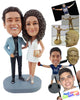 Custom Bobblehead Gourgeous couple wearing stylish night outfits ready to go out and have some drinks - Wedding & Couples Couple Personalized Bobblehead & Action Figure